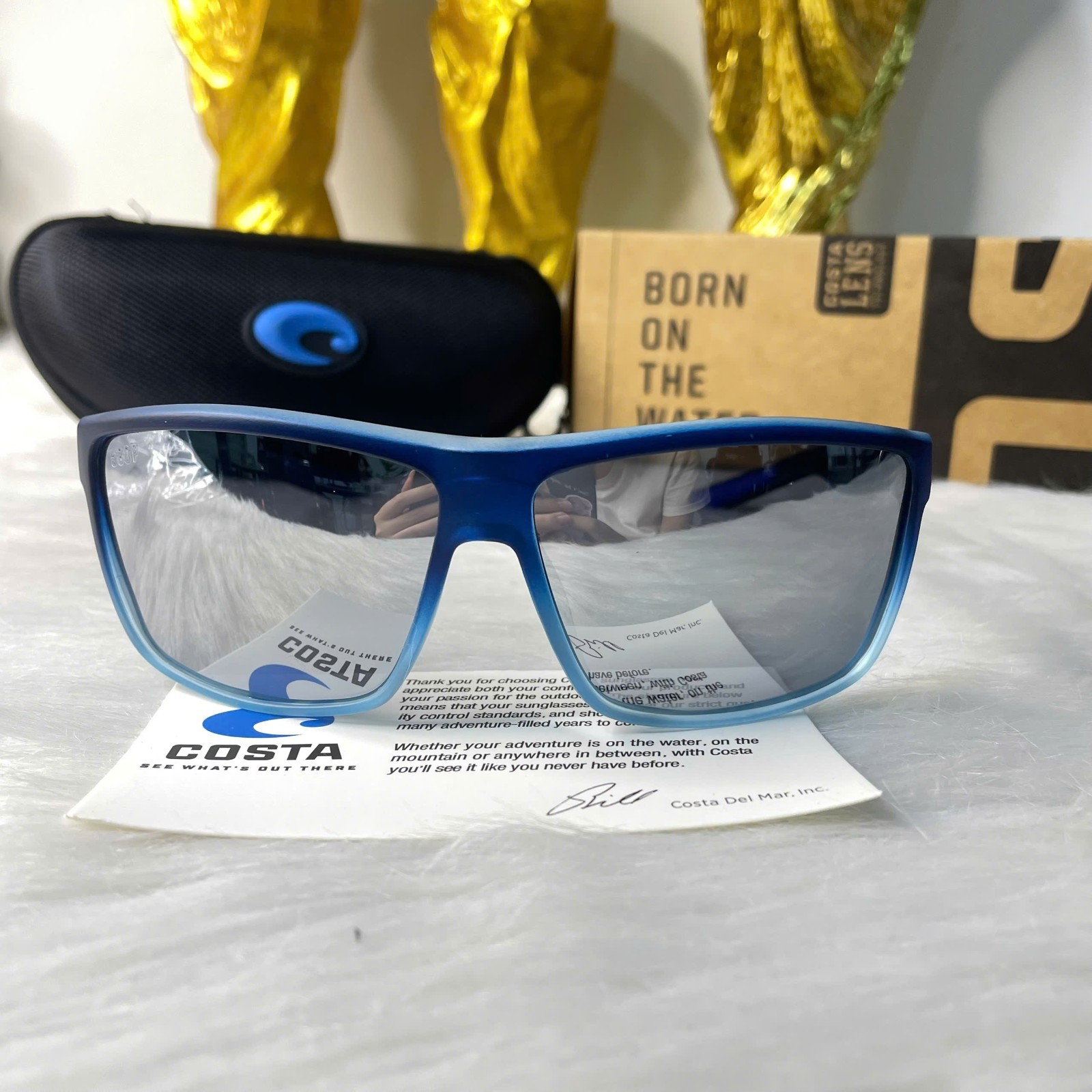 NEW Costa Del Mar Rincon Sunglasses Blue Fade Silver Mirror 580P Polarized Trend