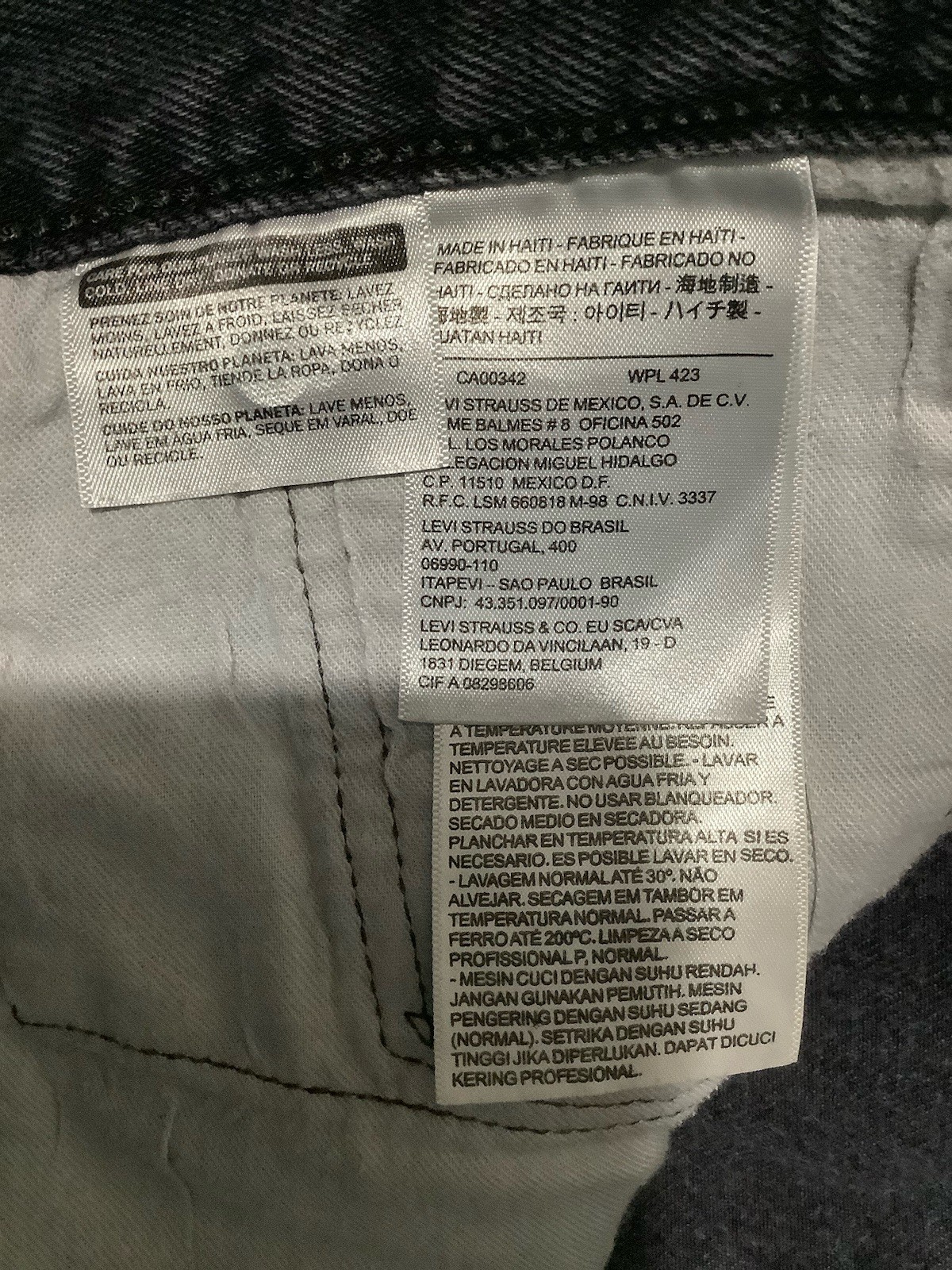 Levi’s 501 Original Fit Dark Wash Button Fly Denim Blue Mens Jeans 40×32
