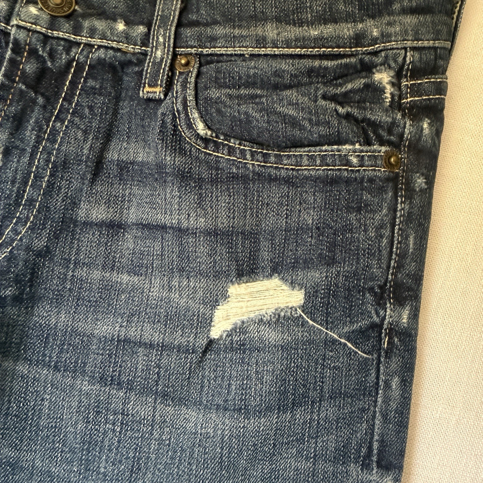 7 For All Mankind Bootcut Distressed Organic Cotton Jeans – Size 29 Low Rise