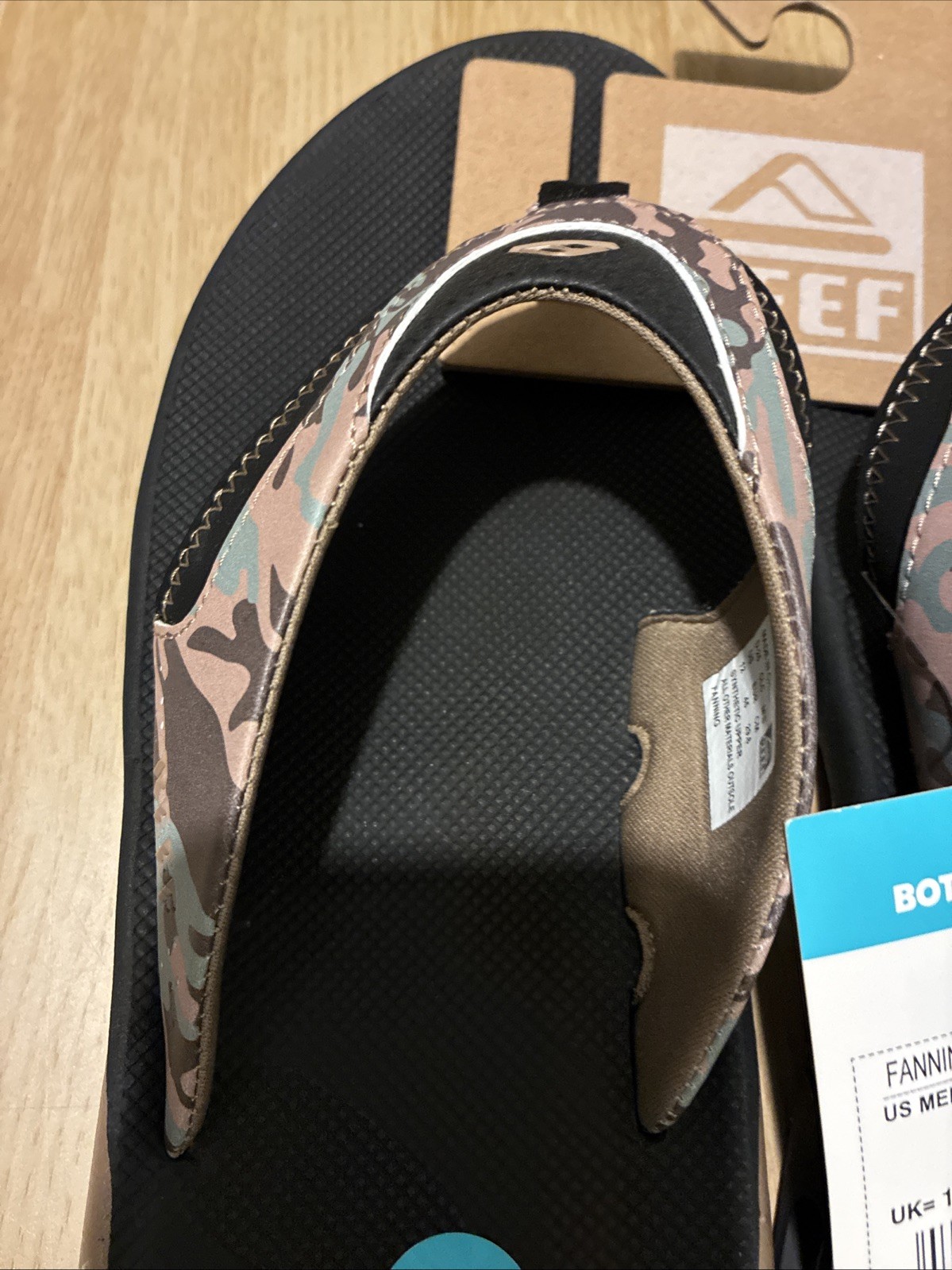 NWT $65 REEF Fanning Men’s Flip-Flop Sandal & Sole Bottle Opener Camo Size 12
