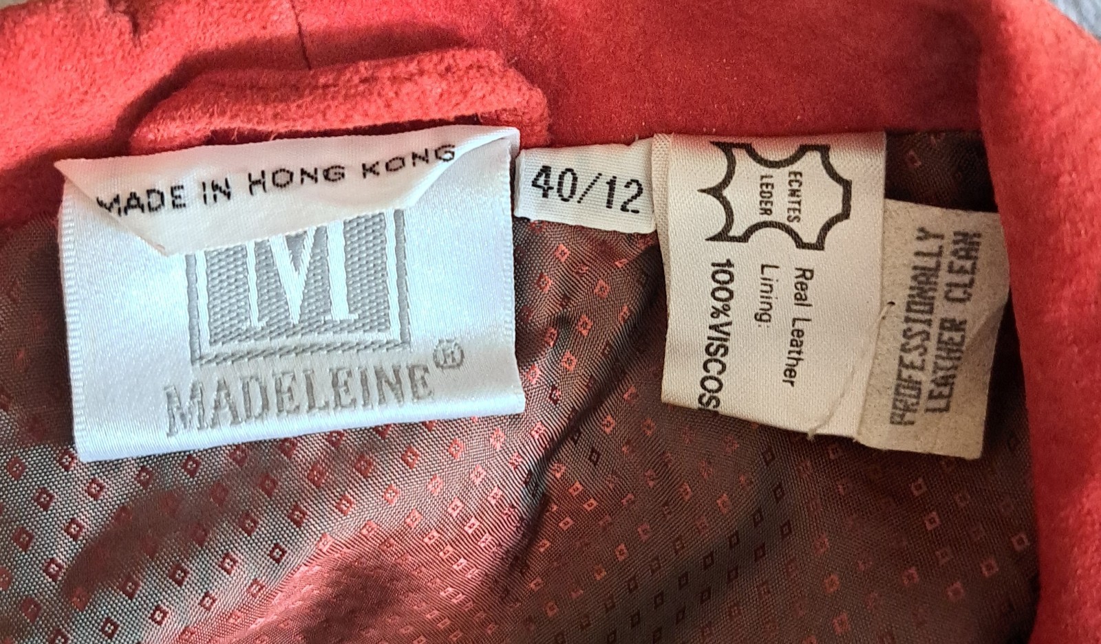 Madeleine Size 40/12 Red Genuine Leather Suade Jacket