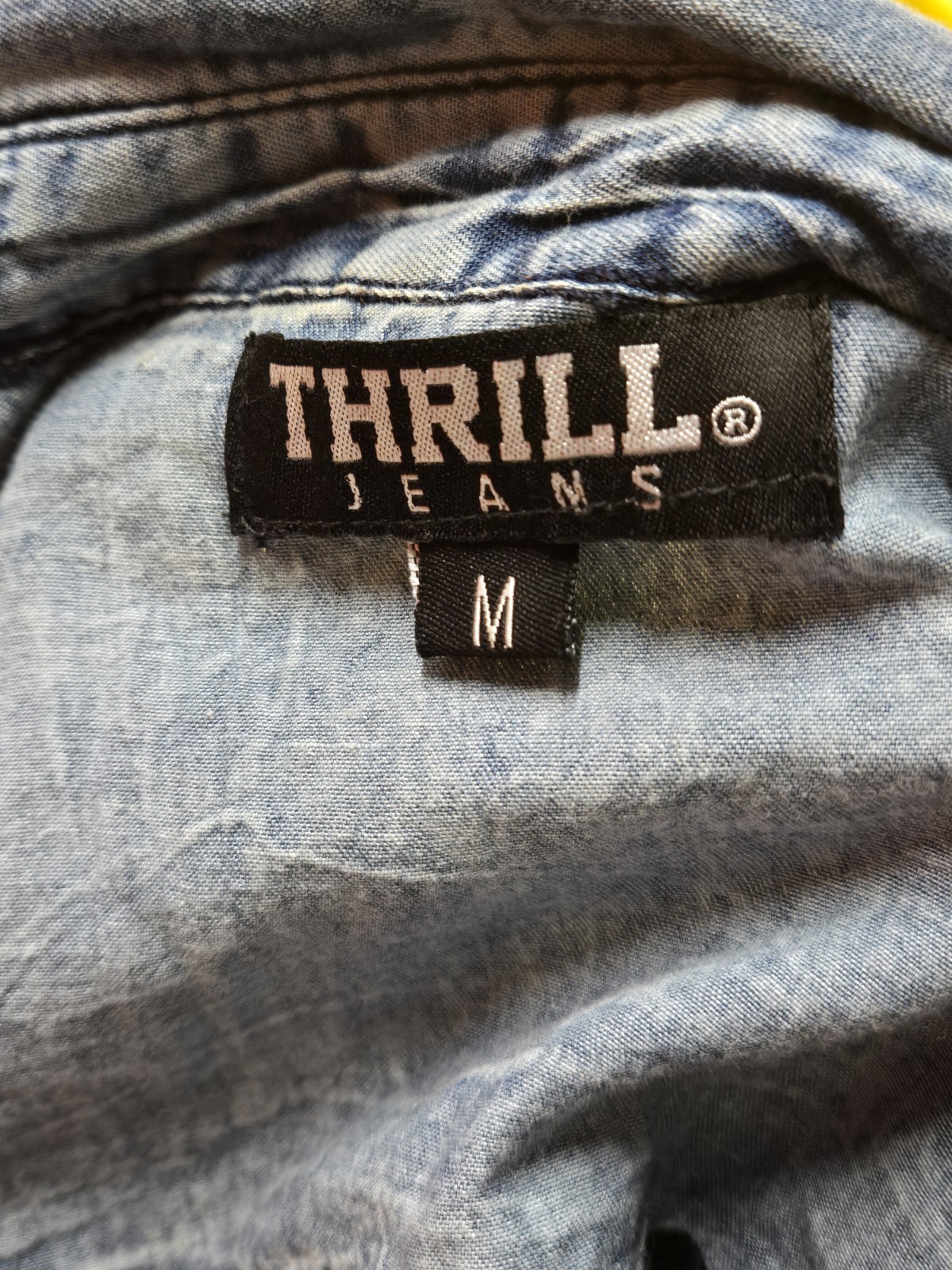 Thrill Jeans Denim Shirt Or Jacket Acid Wash Distressed Size Medium