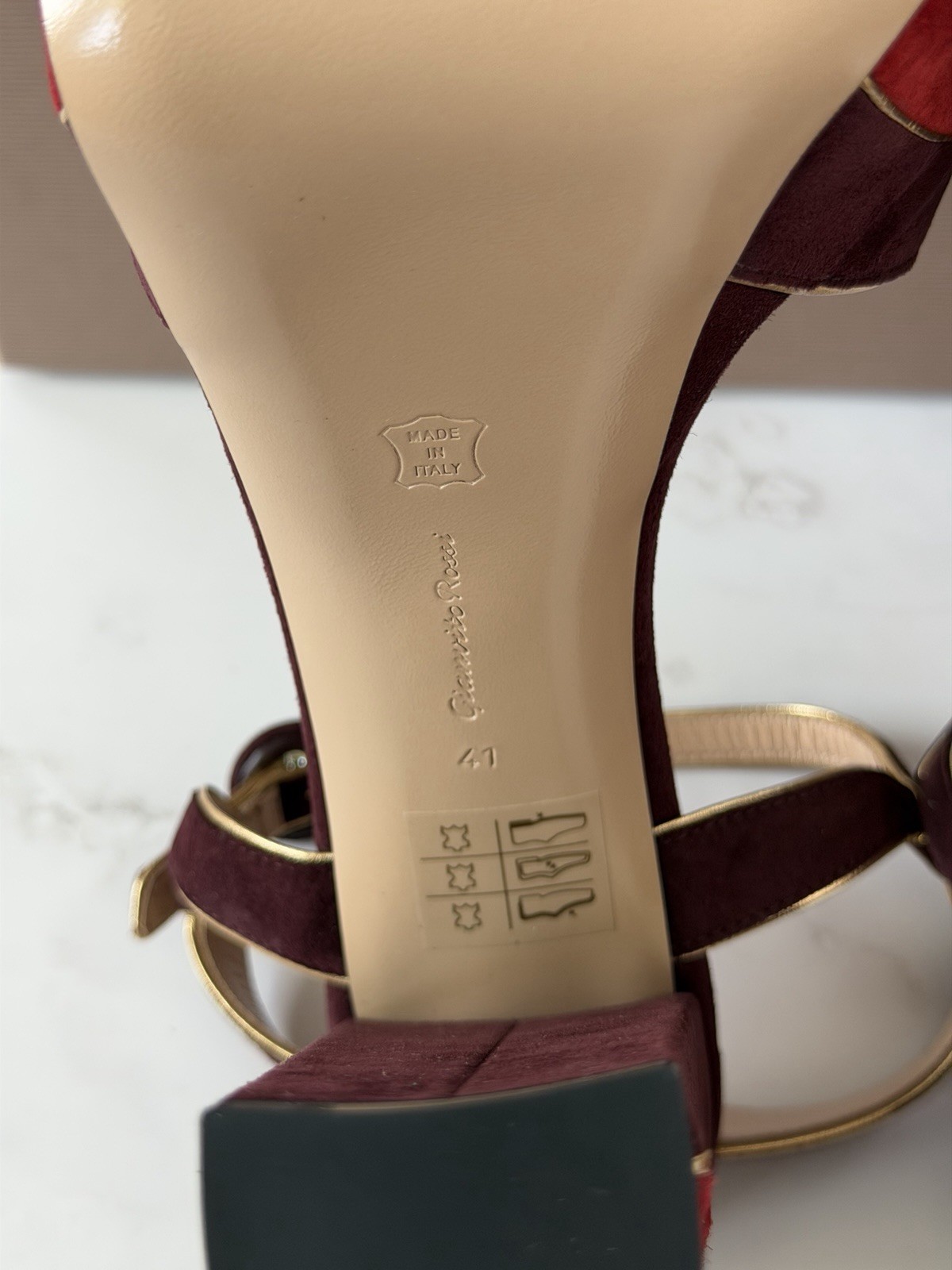 Gianvito Rossi Tamara 125mm Platform Heeled Sandals Burgundy Suede EU 41 NIB
