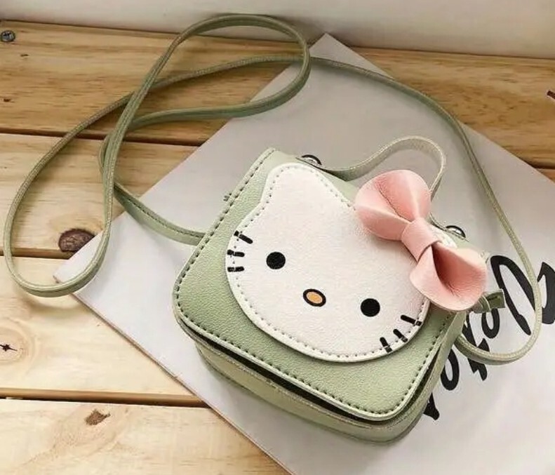 Mini Leather Green Hello Kitty Purse