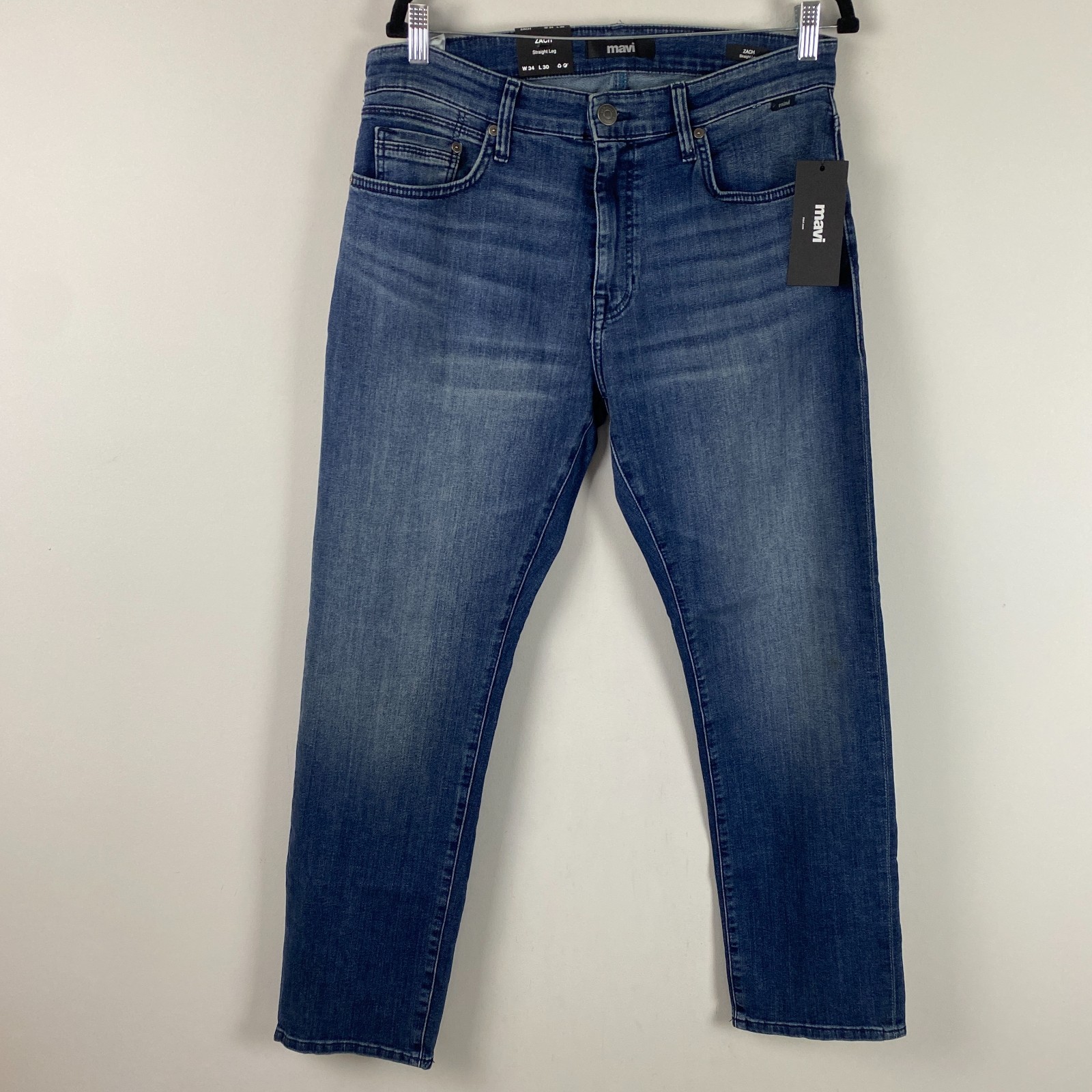Mavi Zach Stretch Straight Leg Jeans Mens 34×30 Dark Nashville Denim