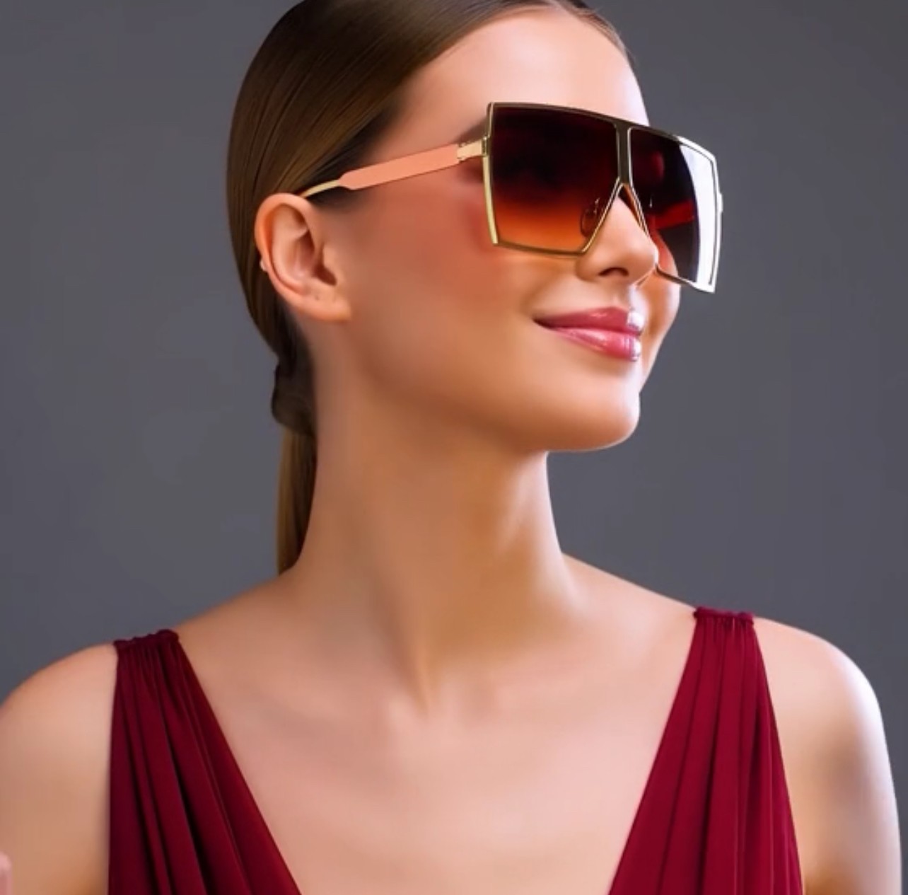 Sunglasses Flat Top Huge Big Oversized XXL Square Women “Lauren” Mirror SHADES