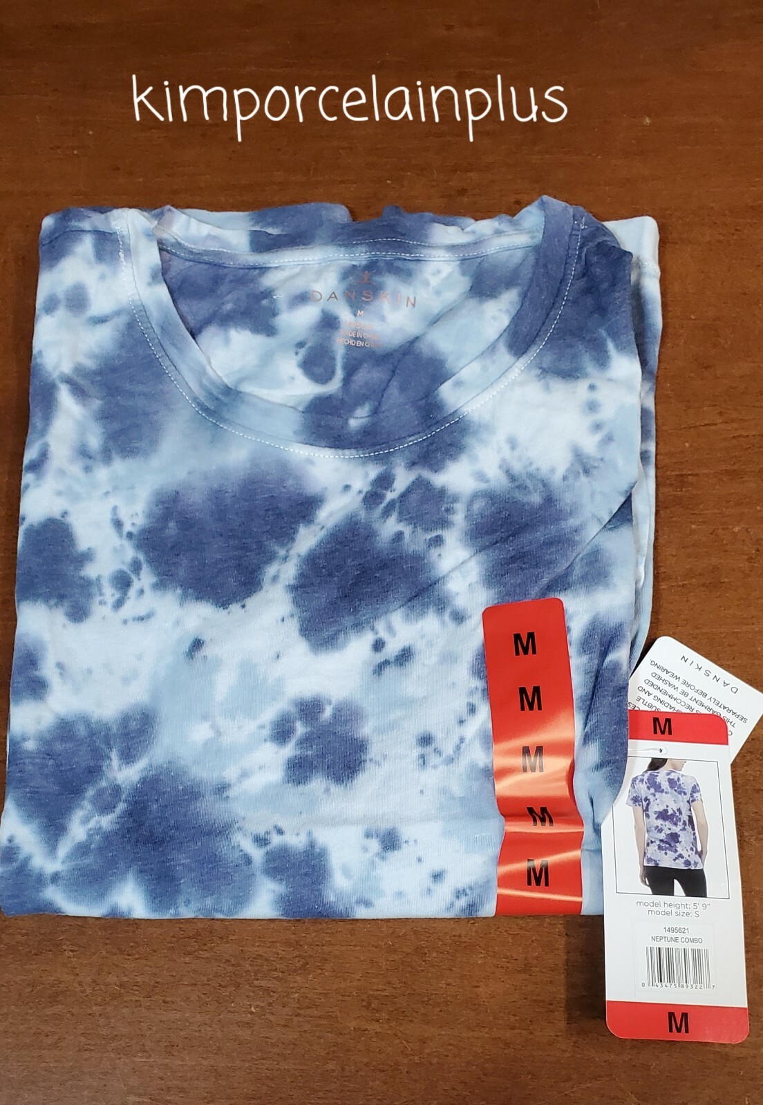 Danskin Women Tie Dye Tee NEPTUNE Combo MEDIUM New
