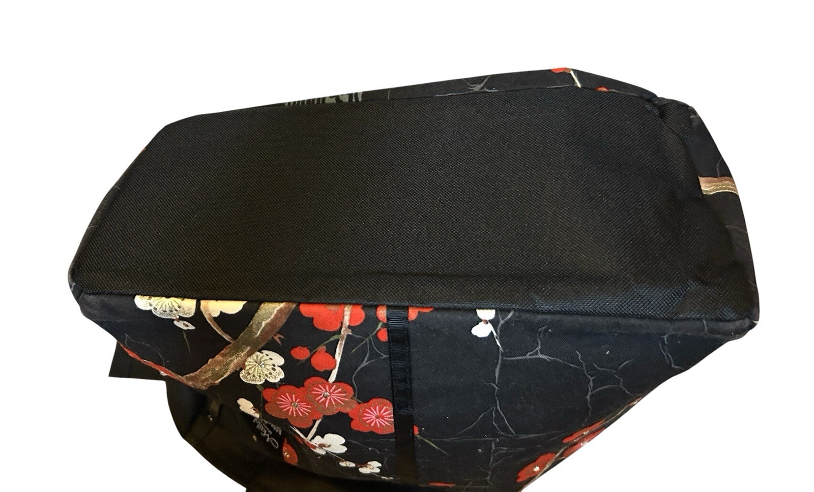 Mailelani’s Black Plum Blossom Tote Bag Zip Closure w/ Red Cherry Blossom Pouch