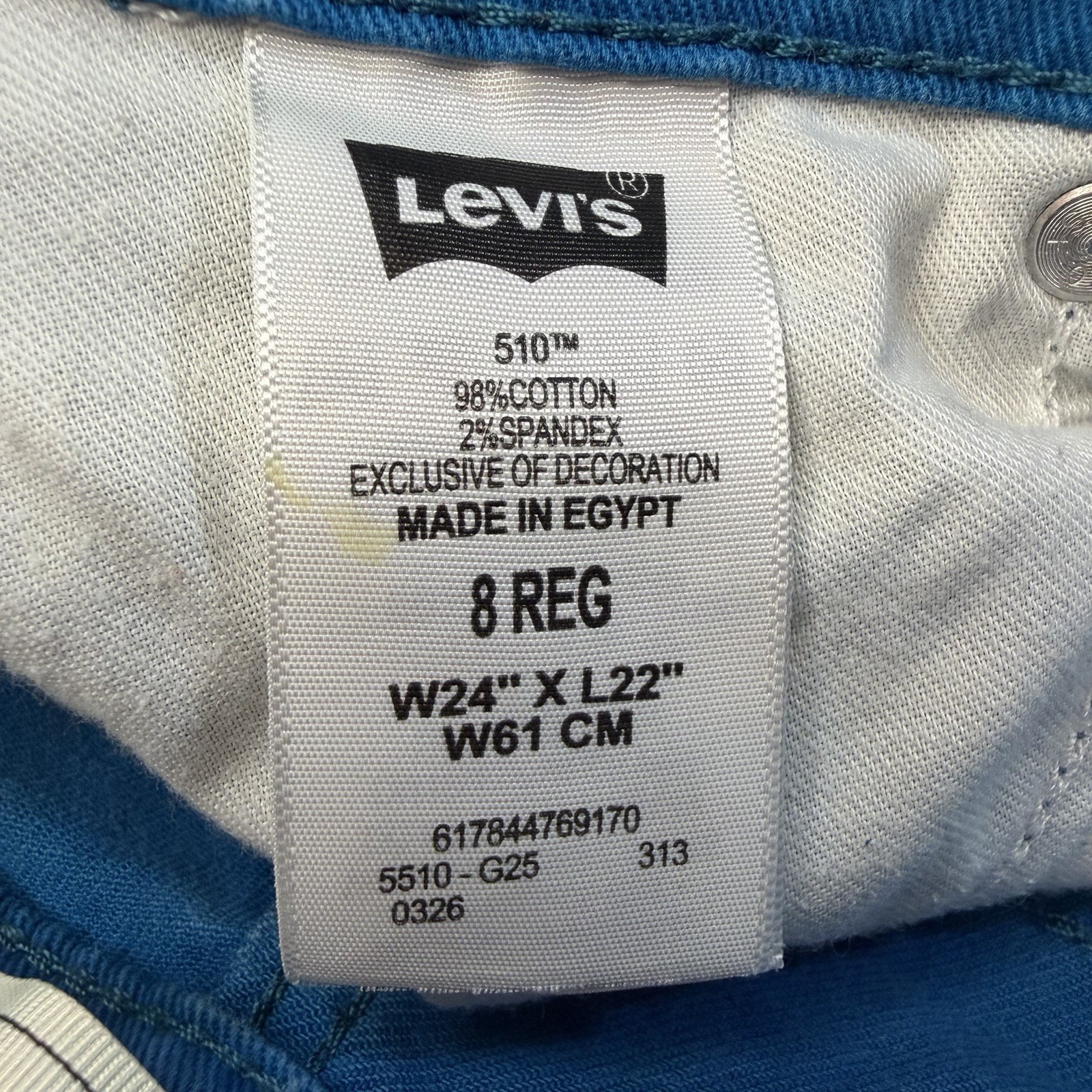 Levi Strauss & Co Levi’s Original Jeans 510 Skinny 8 Reg W25” L22” W61 CM