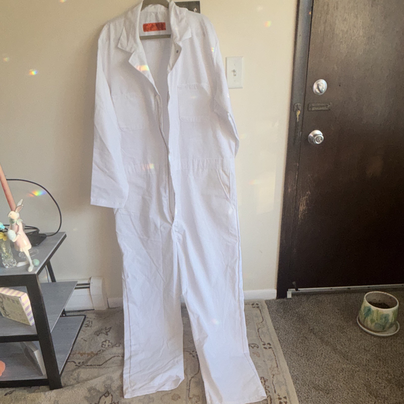 Red Kap CT10WH4 White Twill Cotton Blend Coveralls Work Jumpsuit, Lab