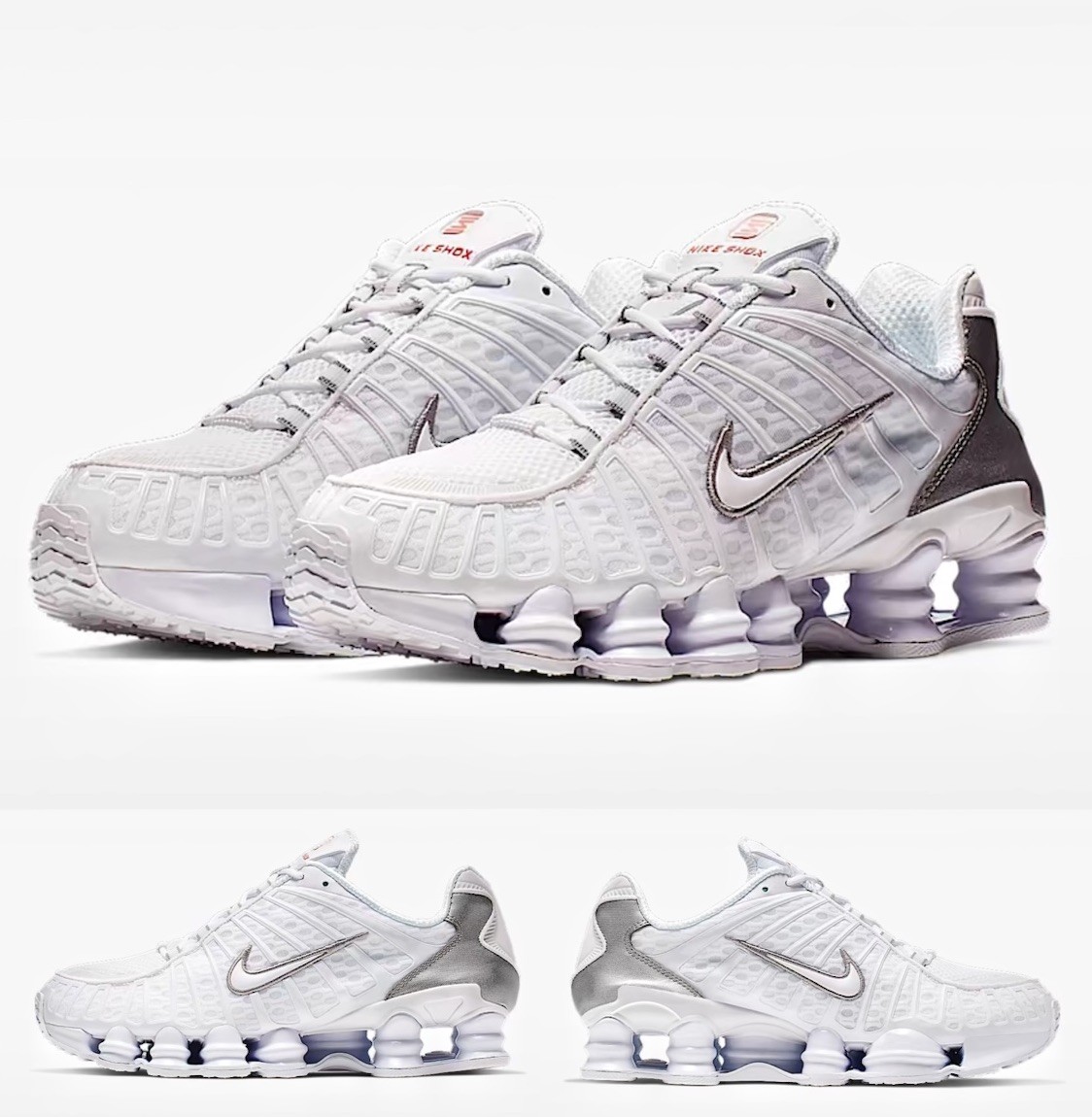 Nike Shox TL OG White Metallic Silver Sneakers Retro AV3595-100 Mens Size 10-13