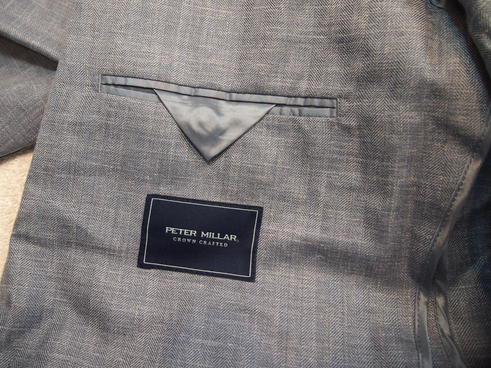 Peter Millar Wool Silk Linen 2 Button Gavin Herringbone Sport Coat NWT 40R $1295