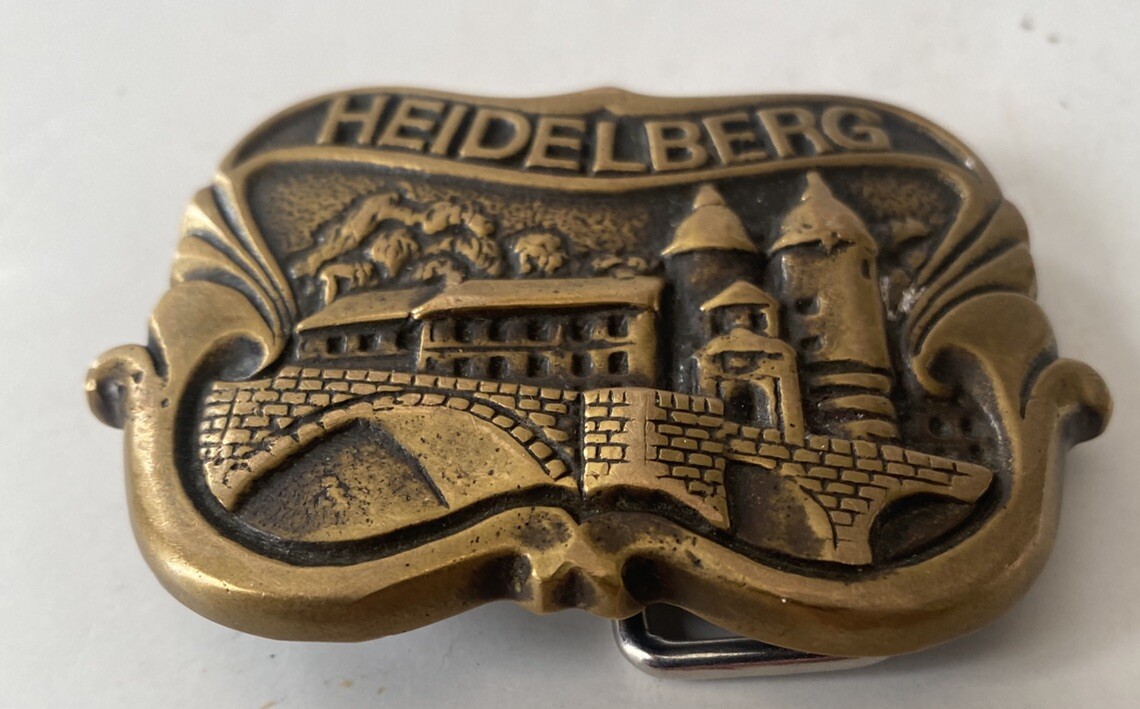 Vintage ~ Heidelburg ~ Hand Made Buckler ~ Soild Brass Belt Buckle ~ # 312