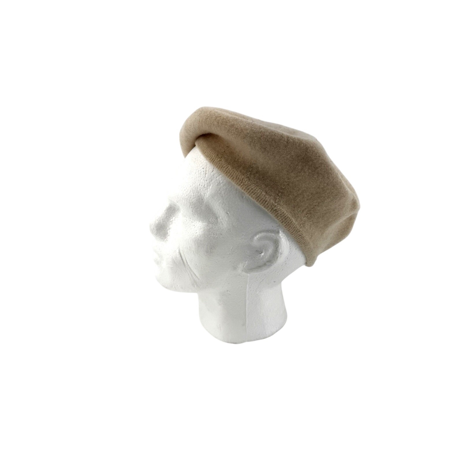 Scala Pronto Vintage Wool Beret Cream Tan Off White OSFM