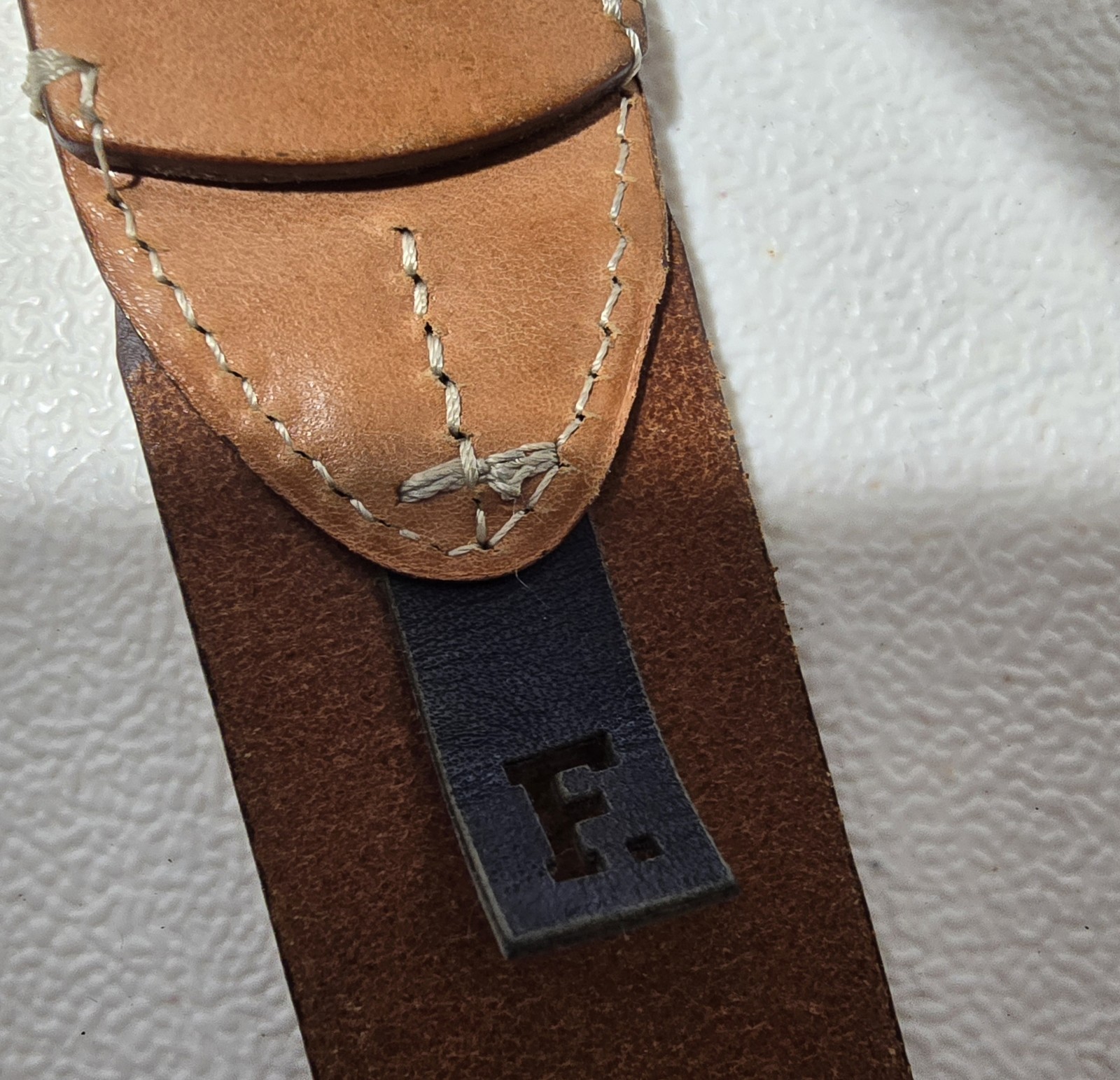 Faconnable Calf Leather Belt Brown 100cm/40 in Ant Silverplate Buckle Made Italy