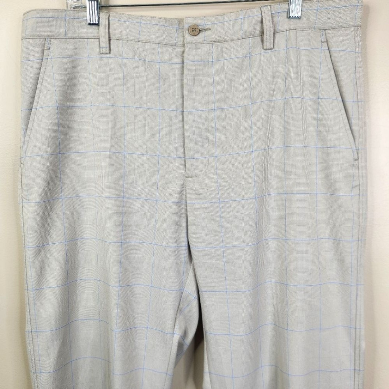 FootJoy Polyester Spandex Blend Windowpane Print Pants 38×32