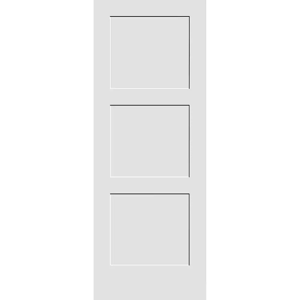 CODEL Doors Shaker Interior Doors 32-in x 80-in White 3-panel Smooth Solid|27456