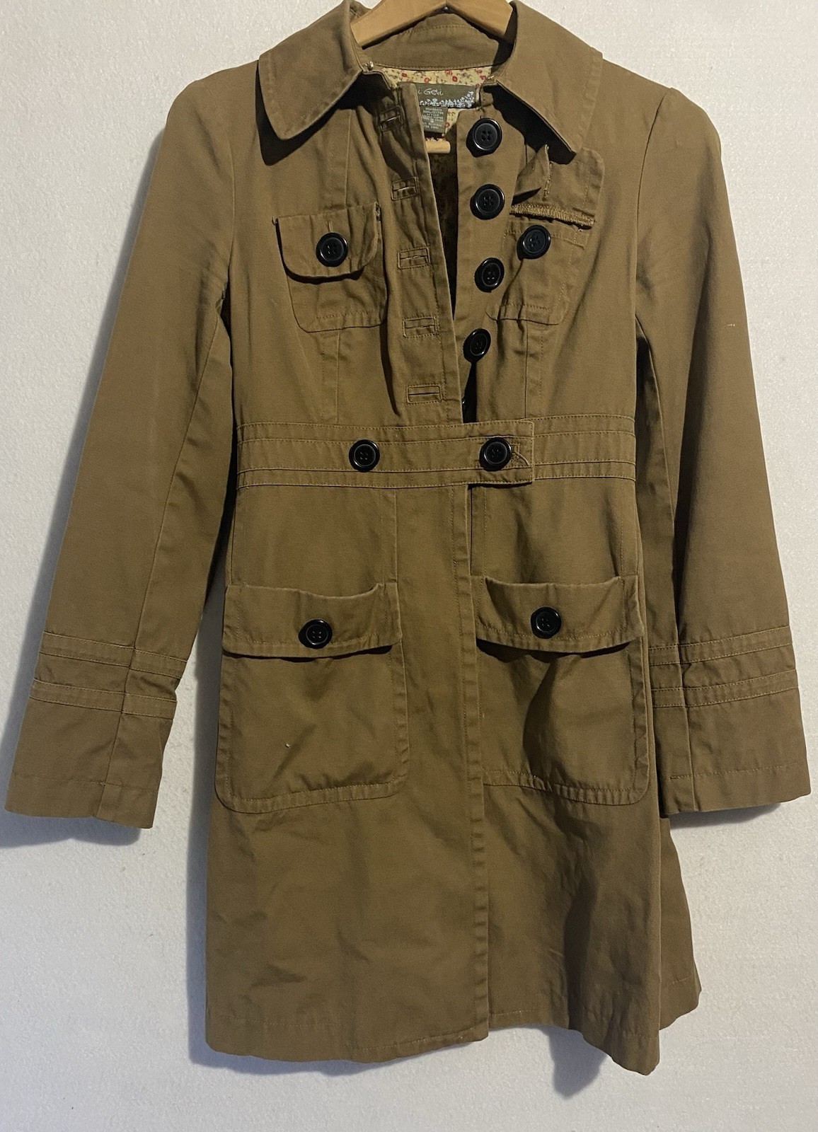Doki Geki Brown Long Shacket Womens Small Preppy Casual City Travel