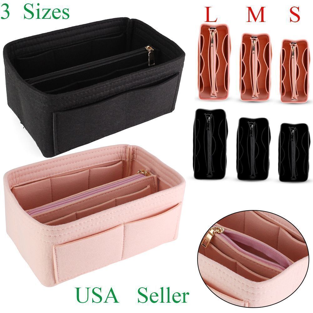 Felt Purse Handbag Organizer Insert Multi pocket Storage Tote Shaper Liner Bag