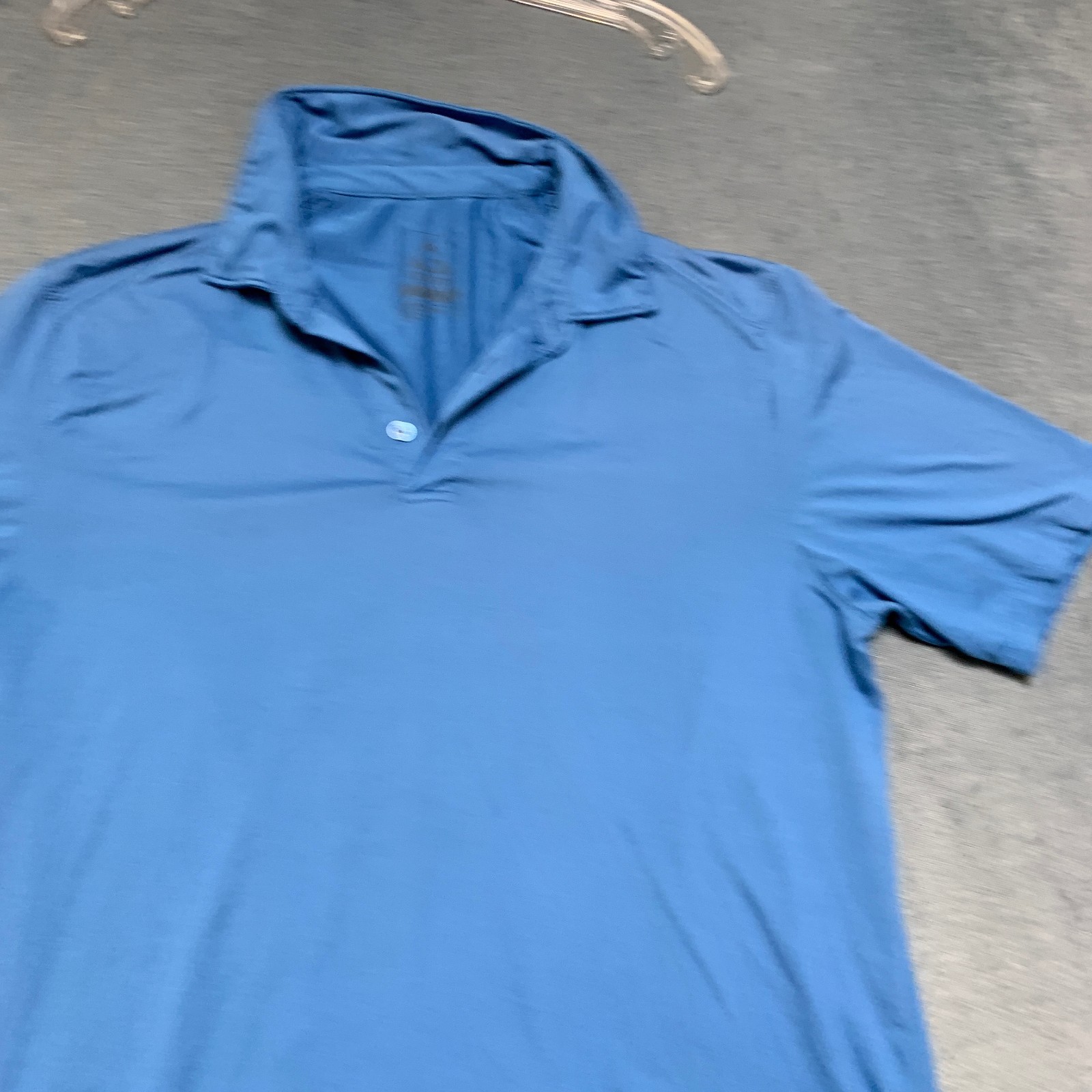 Gerry Performance Polo Shirt Men Medium Blue Brushed Knit Golf Tennis Pullover