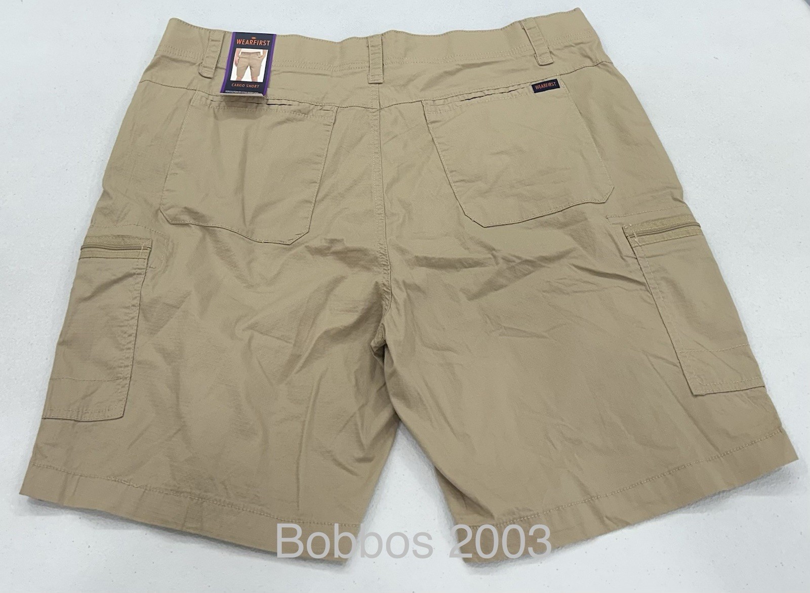 Wearfirst Men’s Side Zipper Pockets Cargo Shorts, Tan, Size 40