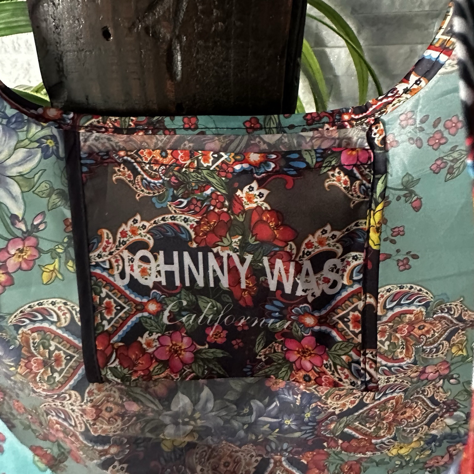 Johnny Was California Boho Multicolor Floral Paisley Re-usable Foldable Tote