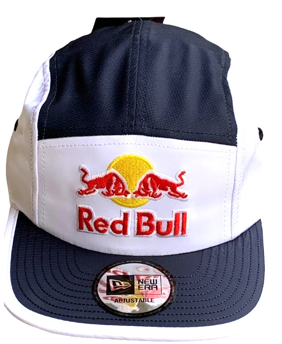 R – 5-Panel Navy & White Camper Cap. F1 Racing. BMX. MotoGP. Supercross.