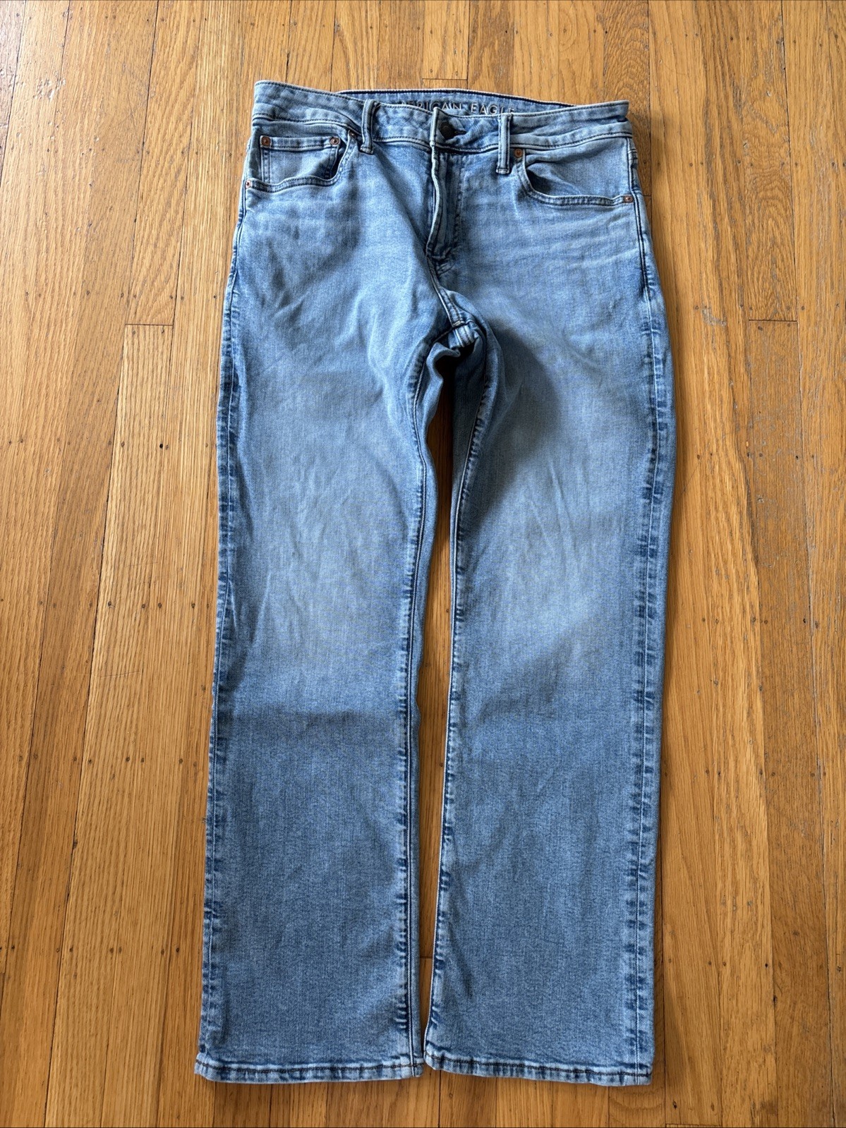 American Eagle Airflex+ Stretch Men’s Original Straight Jeans Medium Wash 34×32