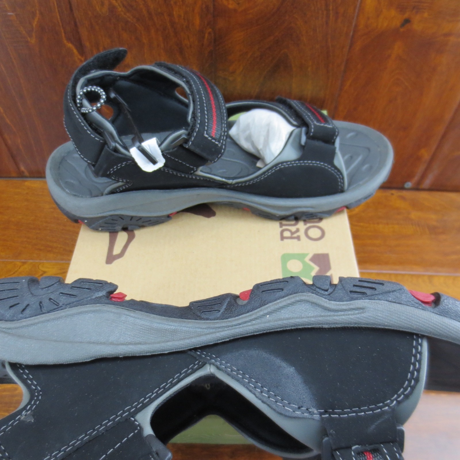Rugged Outback 62309 Life Trail Rapid Sandals Black Mens Size 9