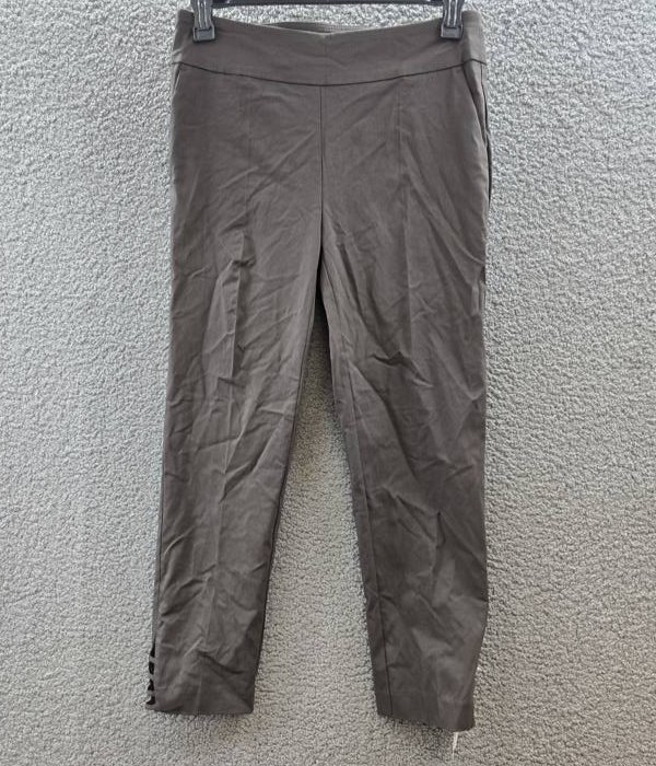 Counterparts Pull On Cutout Hem Pants Women’s Dark Gray Solid Elastic Waist M