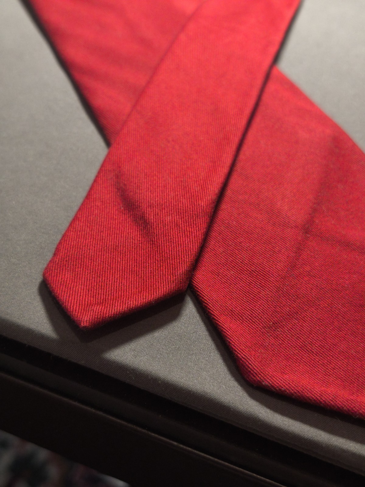 A. Di Capua Napoli – Red Solid Color Cotton Tailored Tie