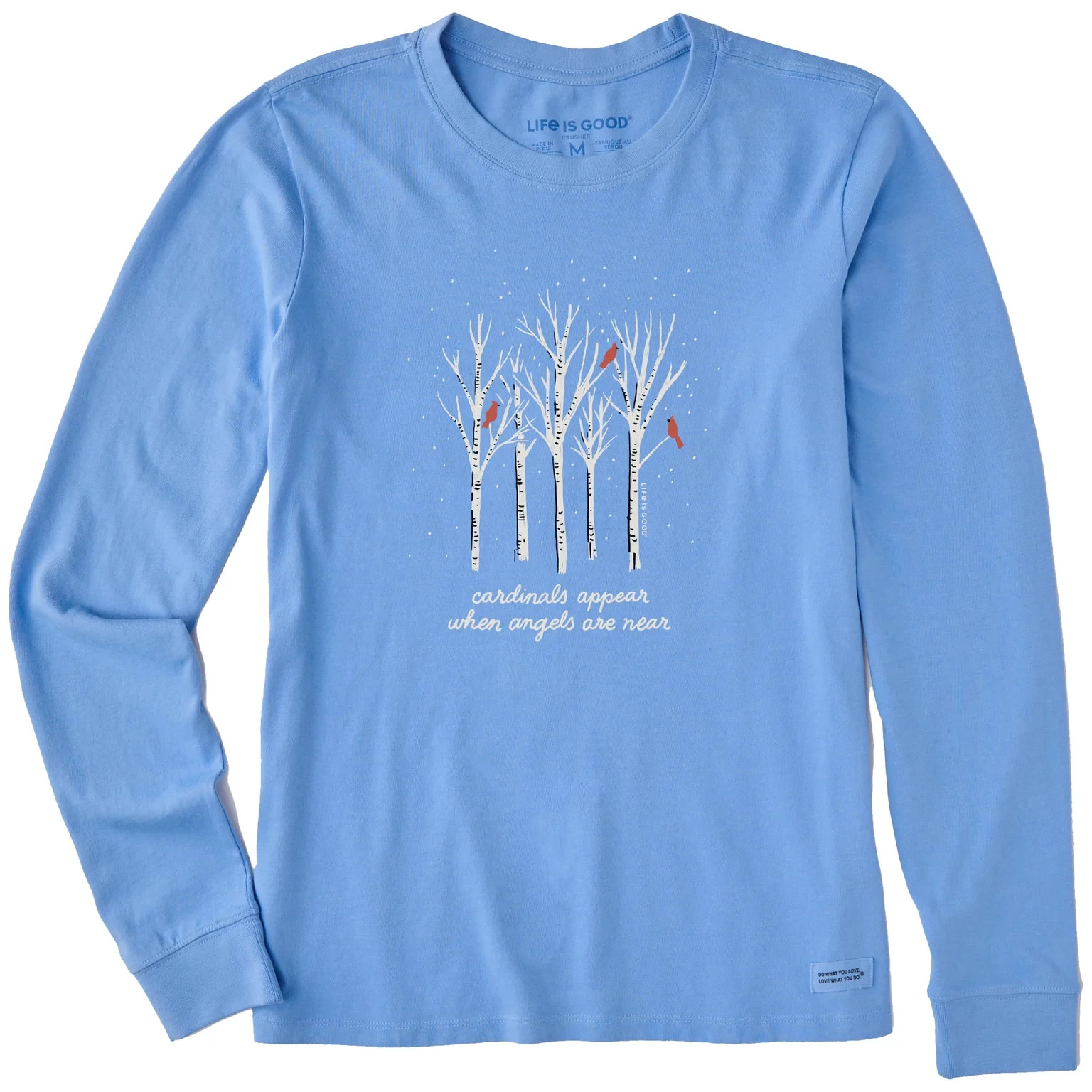 Life Is Good LS Shirt Crusher Tee CARDINALS APPEAR BIRCH TREES 51in Womens XXL