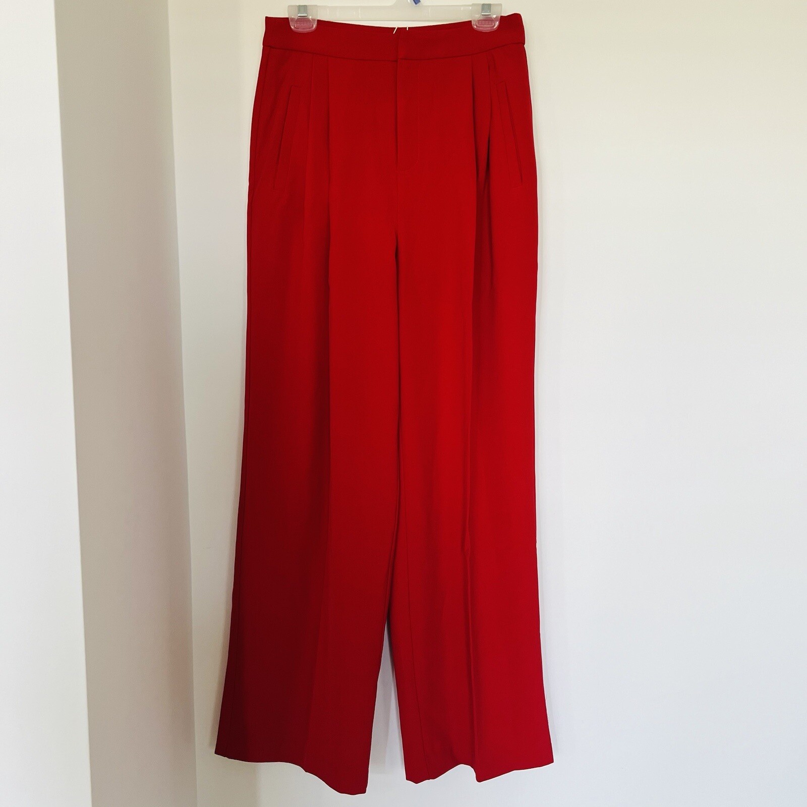 Commense Middle Waist Pleated Tapered Pants Red size M