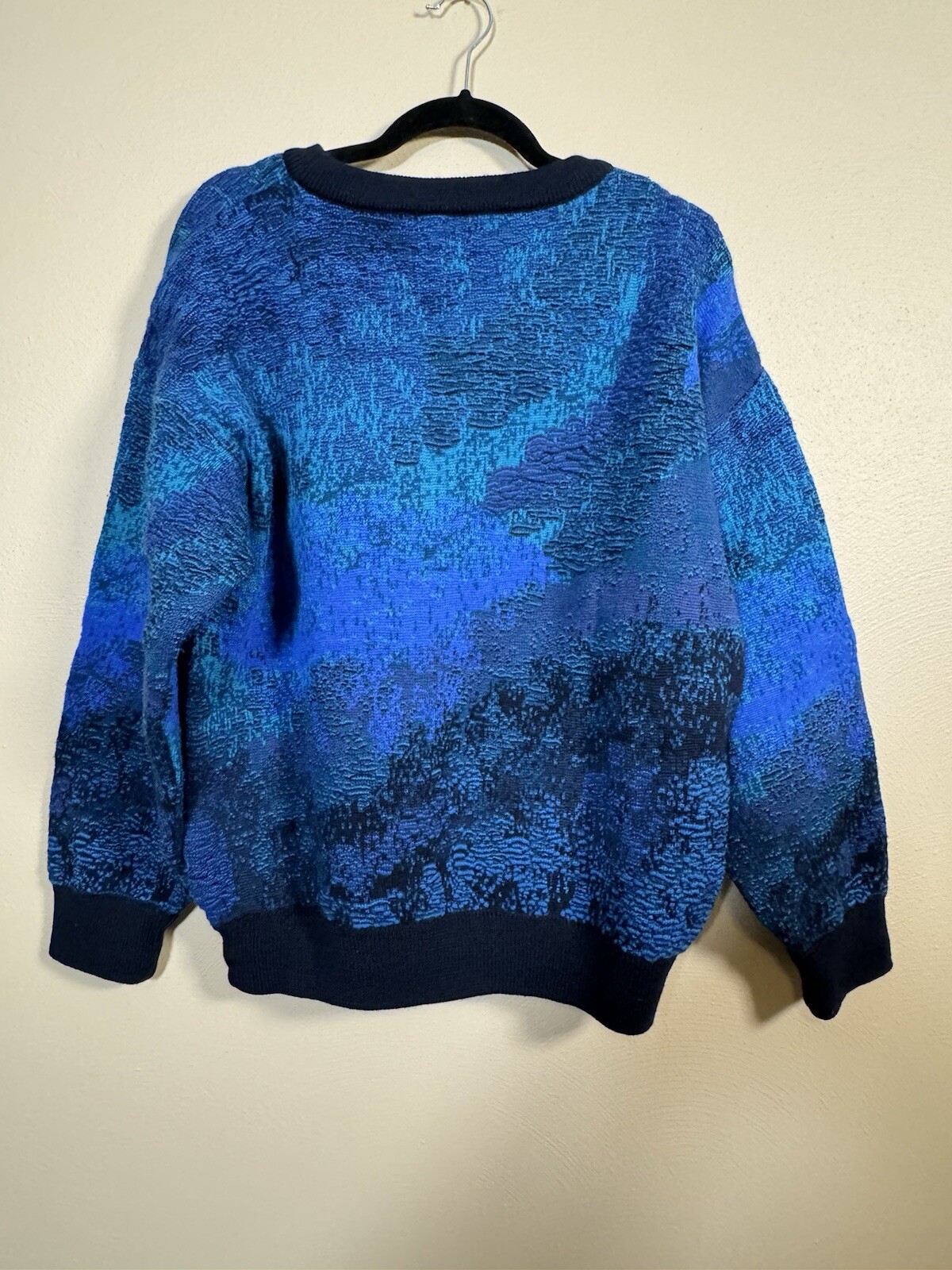 Vintage Far Horizons Australia Wool 3D Knit Textured Grandpa Sweater Sz M