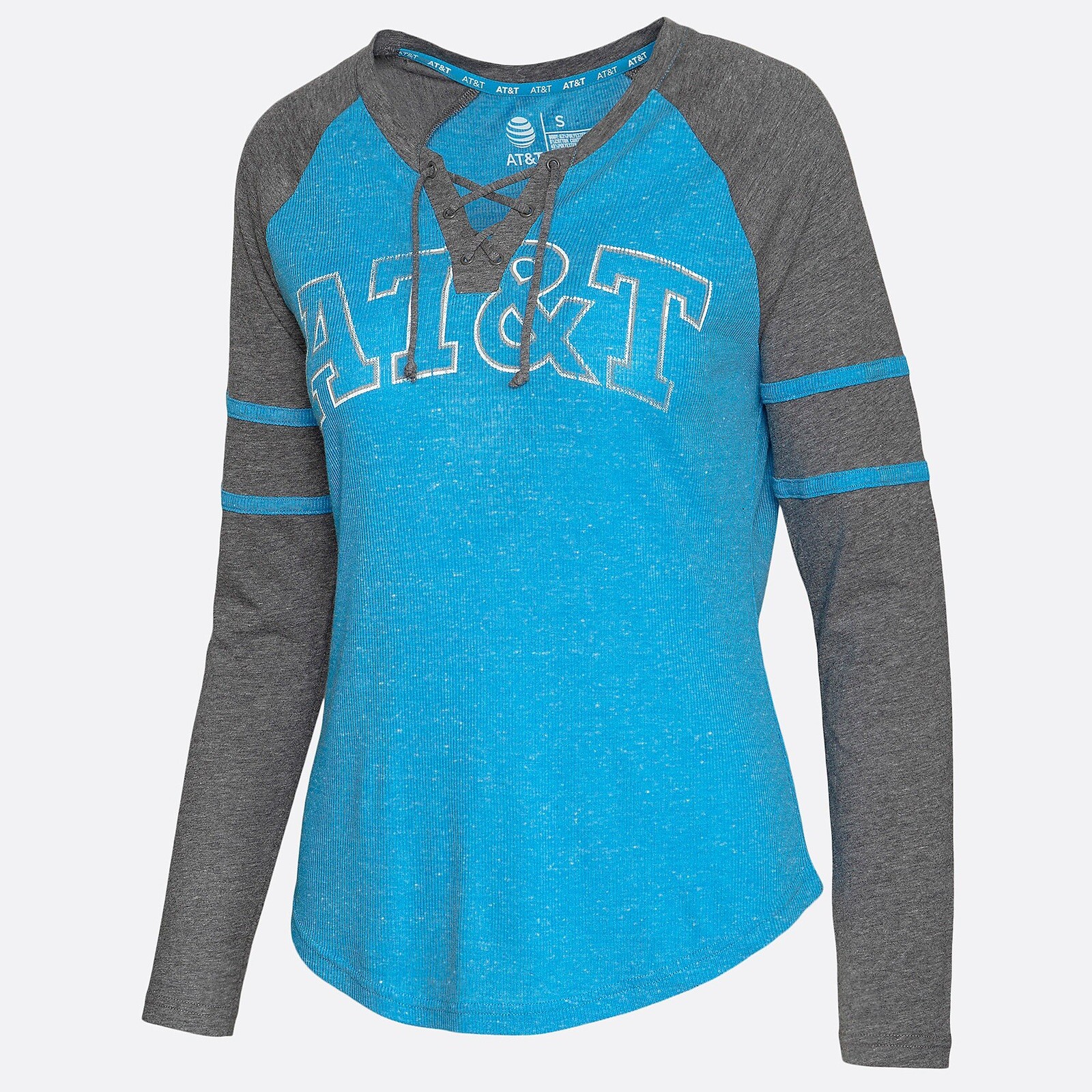 AT&T Patrisse Women’s Long Sleeve T-Shirt Size Large Blue Gray NWT