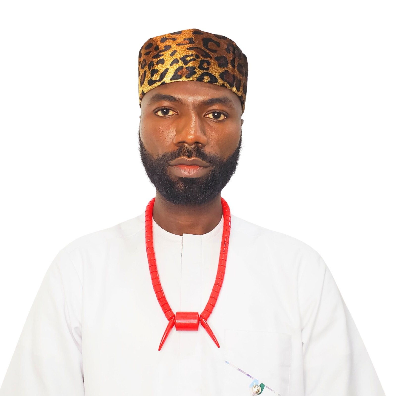 Leopard Print Velvet Cap, African Traditional Men’s Kufi Animal Print Hat
