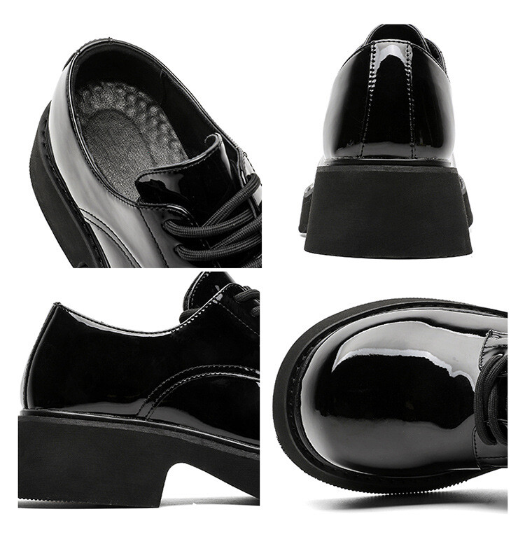 Men’s Women Round Toe Patent Leather Dress Shoes Platform Thick Sole Oxfords New