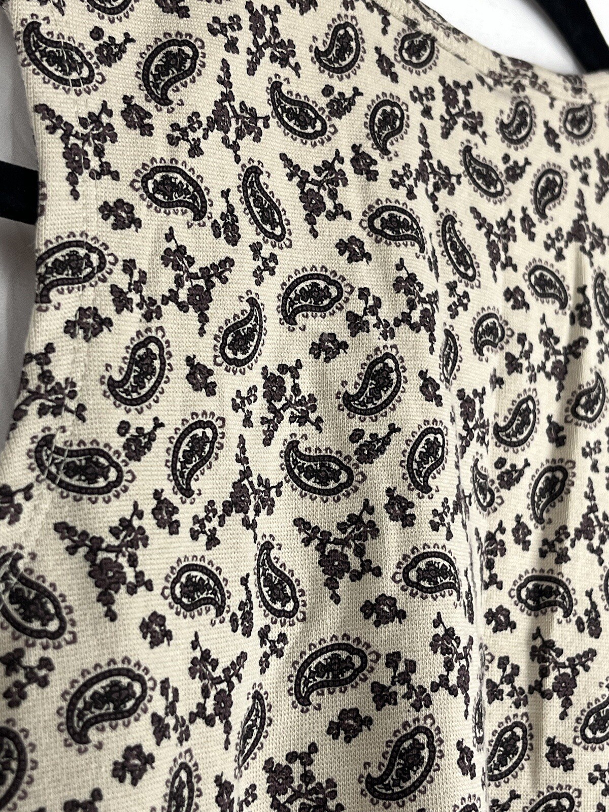VTG Faded Glory Paisley Tank Top Large Ivory Cream 90s Minimalist Boho Grunge
