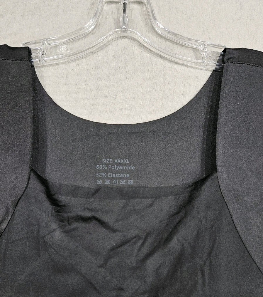 NEW! Unbranded Built-in Bra Tanktop Compression Sz 4X (2X) Black U Neckline