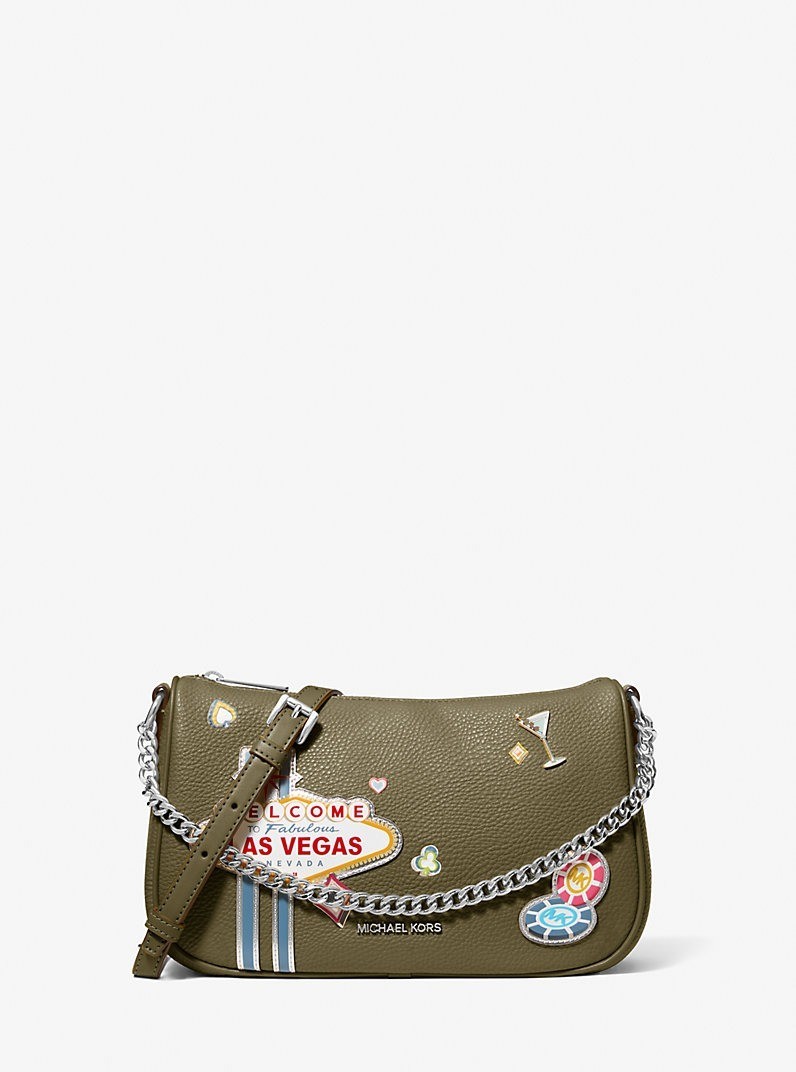 MICHAEL KORS CARMELA Las Vegas Bag Handbag Hobo Crossbody Olive New