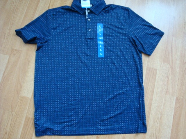 NWT Men’s Greg Norman ML75 Play Dry Polo Golf Polo Shirt Blue L