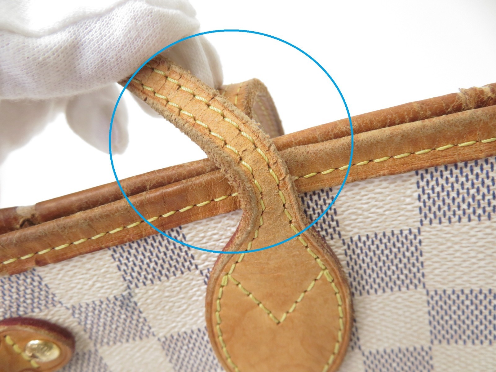 Authentic Louis Vuitton Damier Azur Neverfull PM Tote Bag Handbag F#51248