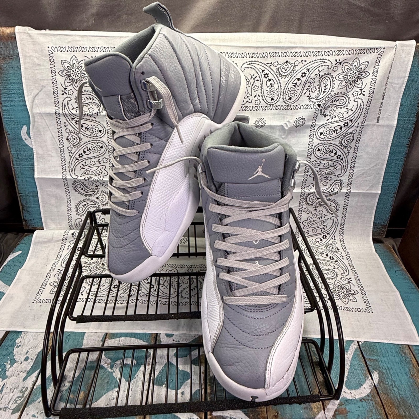 Jordan Air Jordan 12 Retro Stealth Men’s 10 Sneakers Gray/White CT8013-015