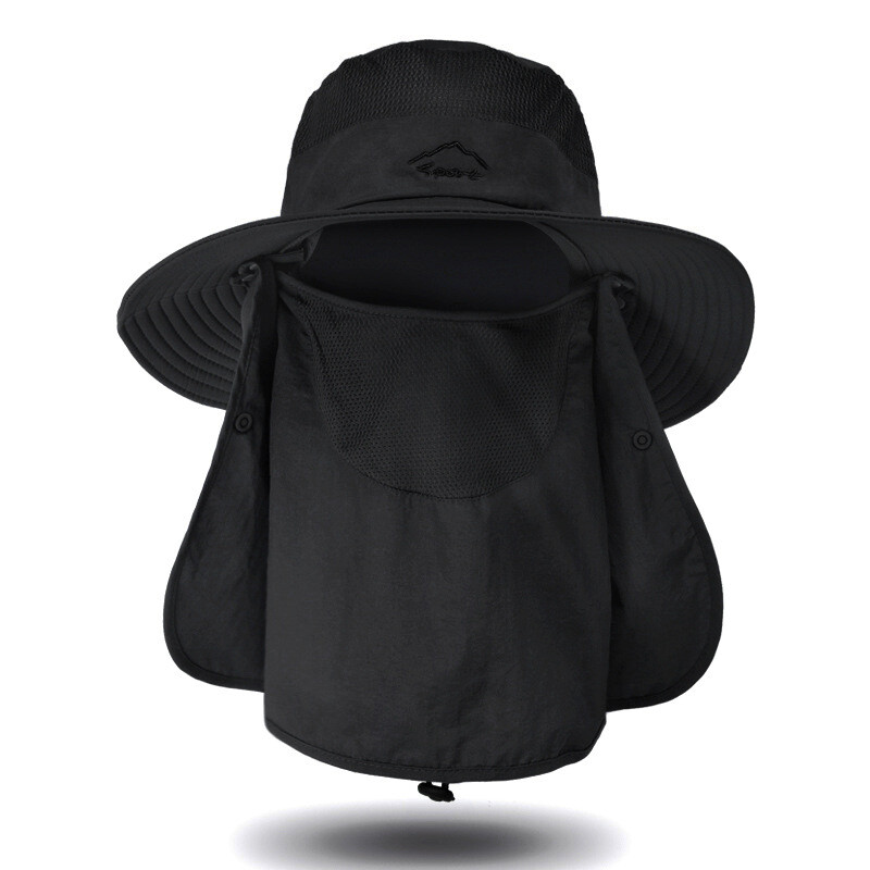 Adjustable Waterproof Wide Brim Sun Hat UV Protection Fishing Bucket Boonie Cap