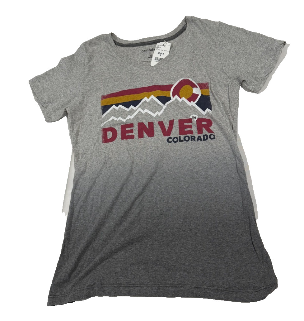 Denver Colorado Ombre T-Shirt Women’s Size Medium Gray Fade Retro