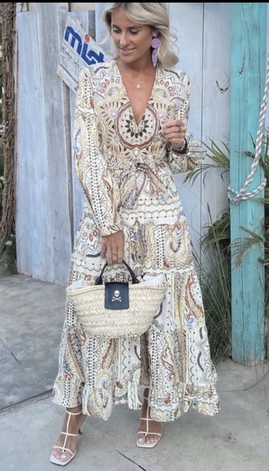 Zara Summer 2022 Printed Midi Dress With Ruffled hem Size M BNWT Brand New