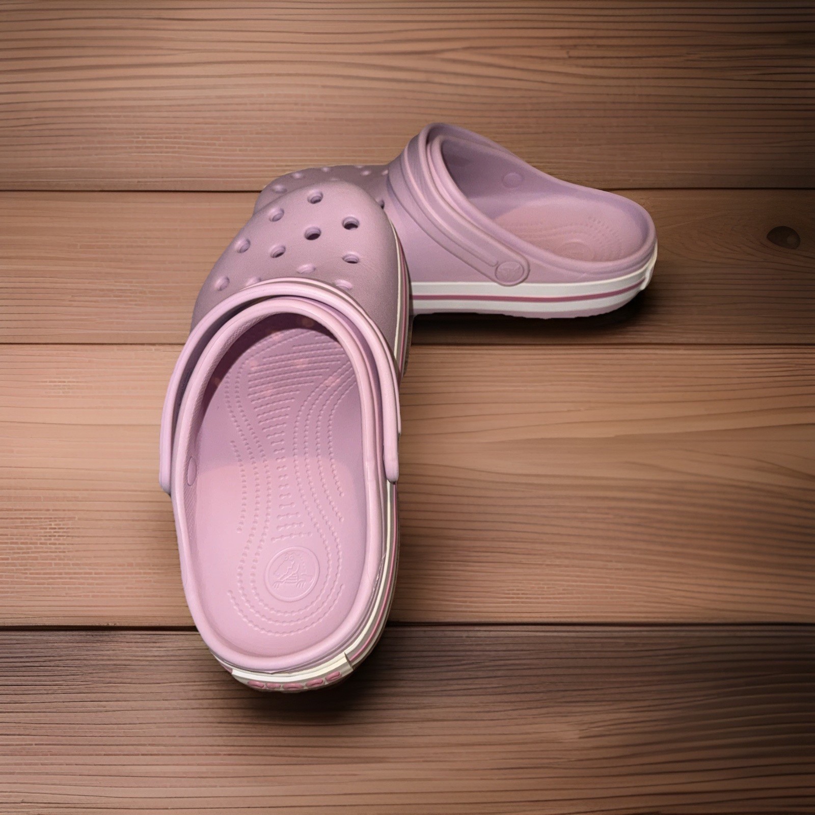 CROCS Kids Crocband Clogs Youth/Juniors Girls J-3 Ballerina Pink