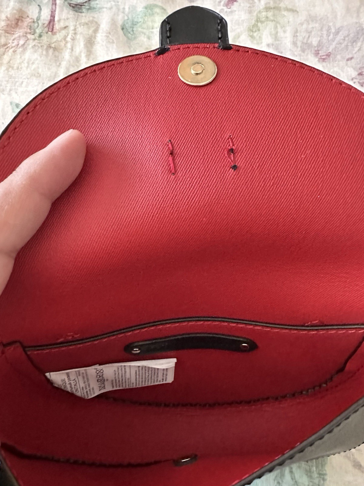 Banana Republic Small Black Half Moon Belt Bag Gold Hardware Red Lining Strap