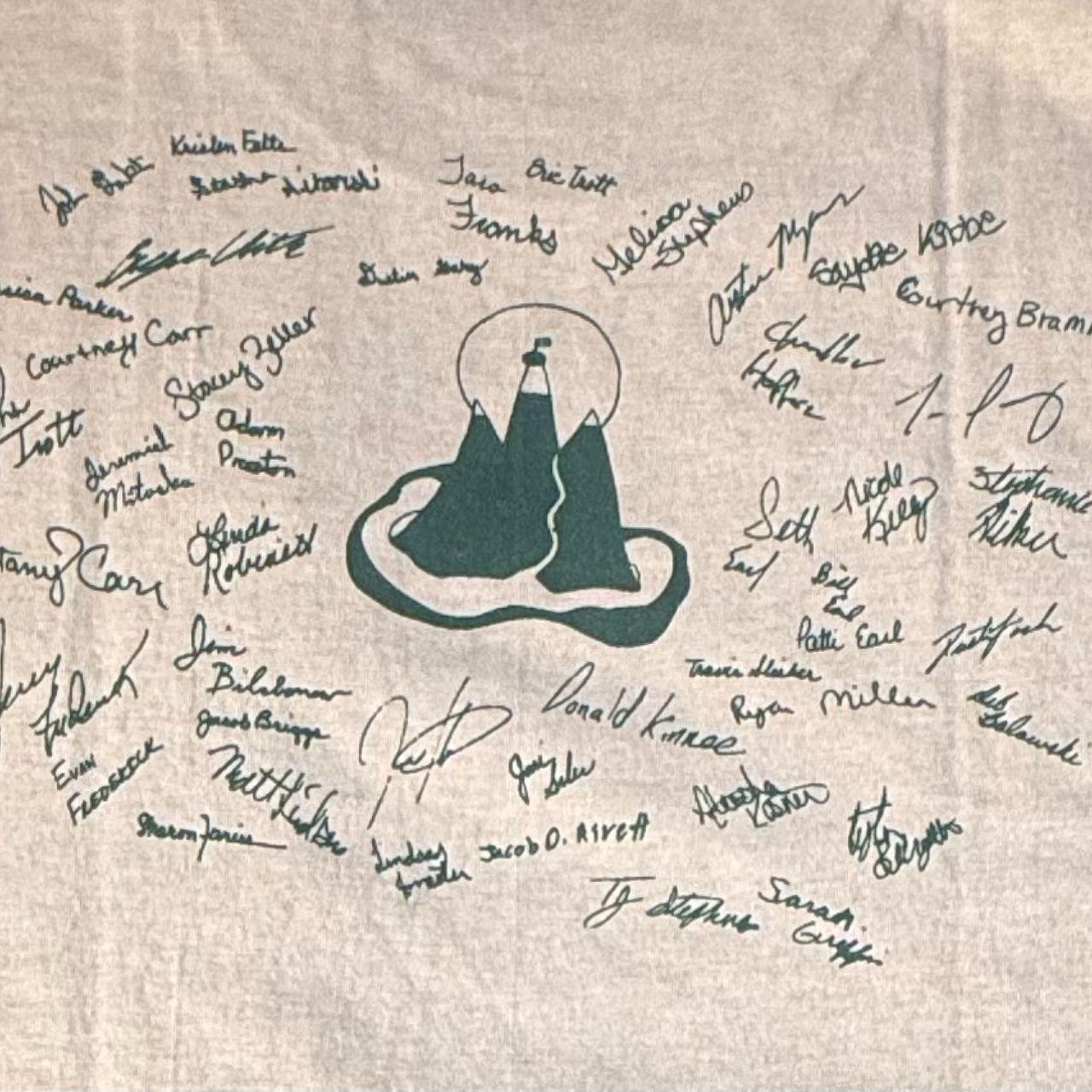 Vintage 2001 AEWE Green Mountains Vermont Event Tee with Participant Signatures