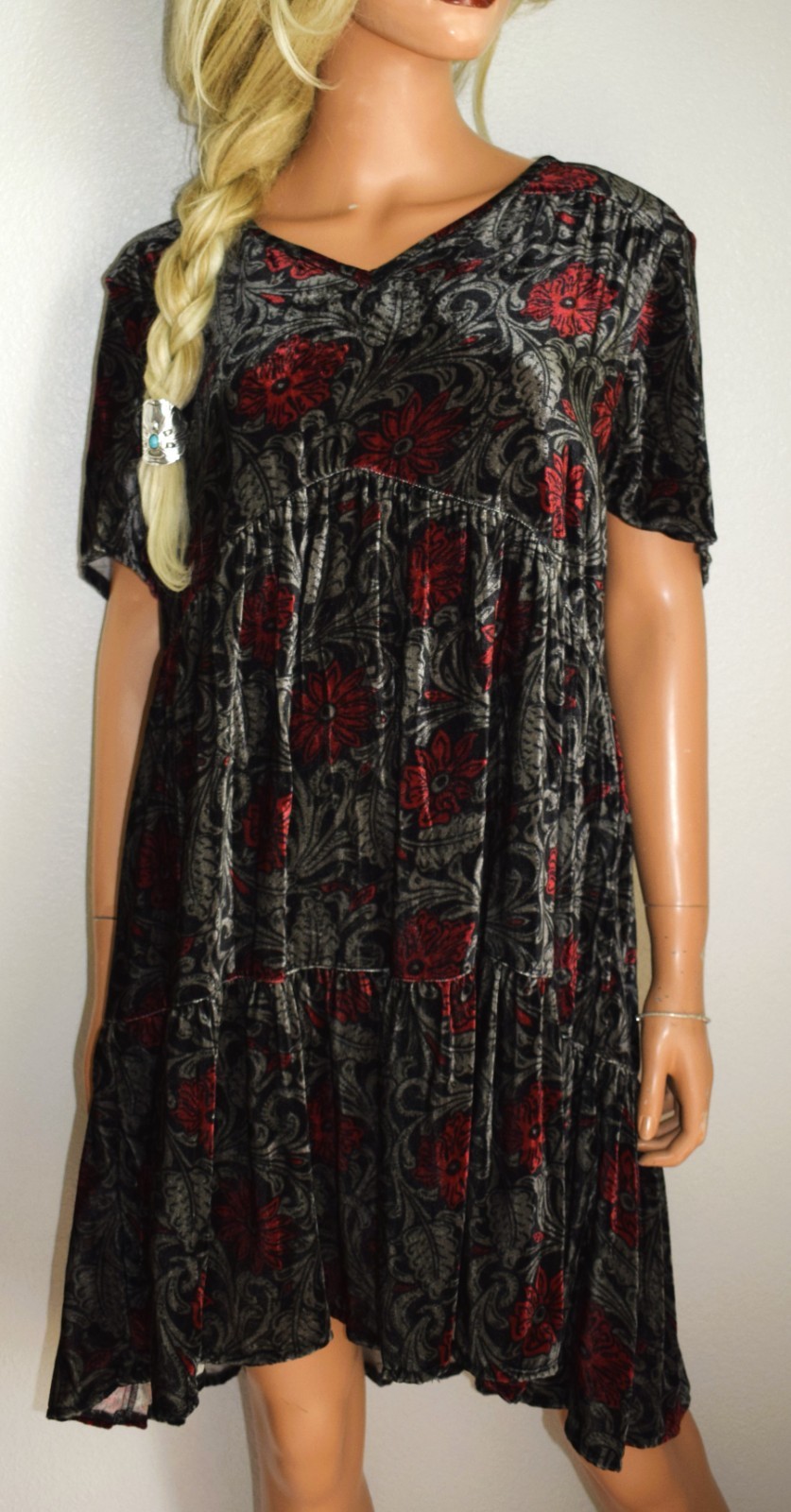NWT DOUBLE D RANCH Greystone Chapel Velvet Tunic Dress Large